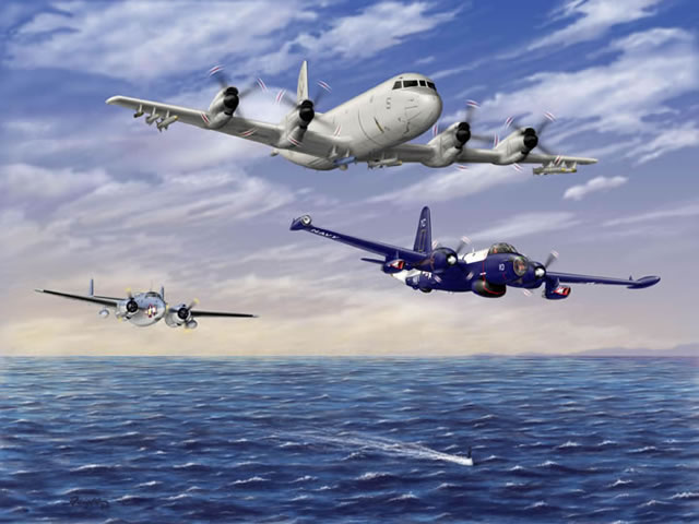 "The Hunters" - Don Feight - P-1 Ventura, P-2 Neptune and P-3 Orion Art